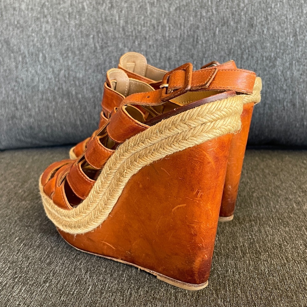Christian Louboutin Barcelona wedges espadrilles sandals all leather EU 39 / 8 - Picture 4 of 14